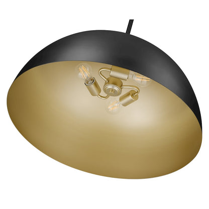 Z-Lite 3 Light Pendant, Matte Black