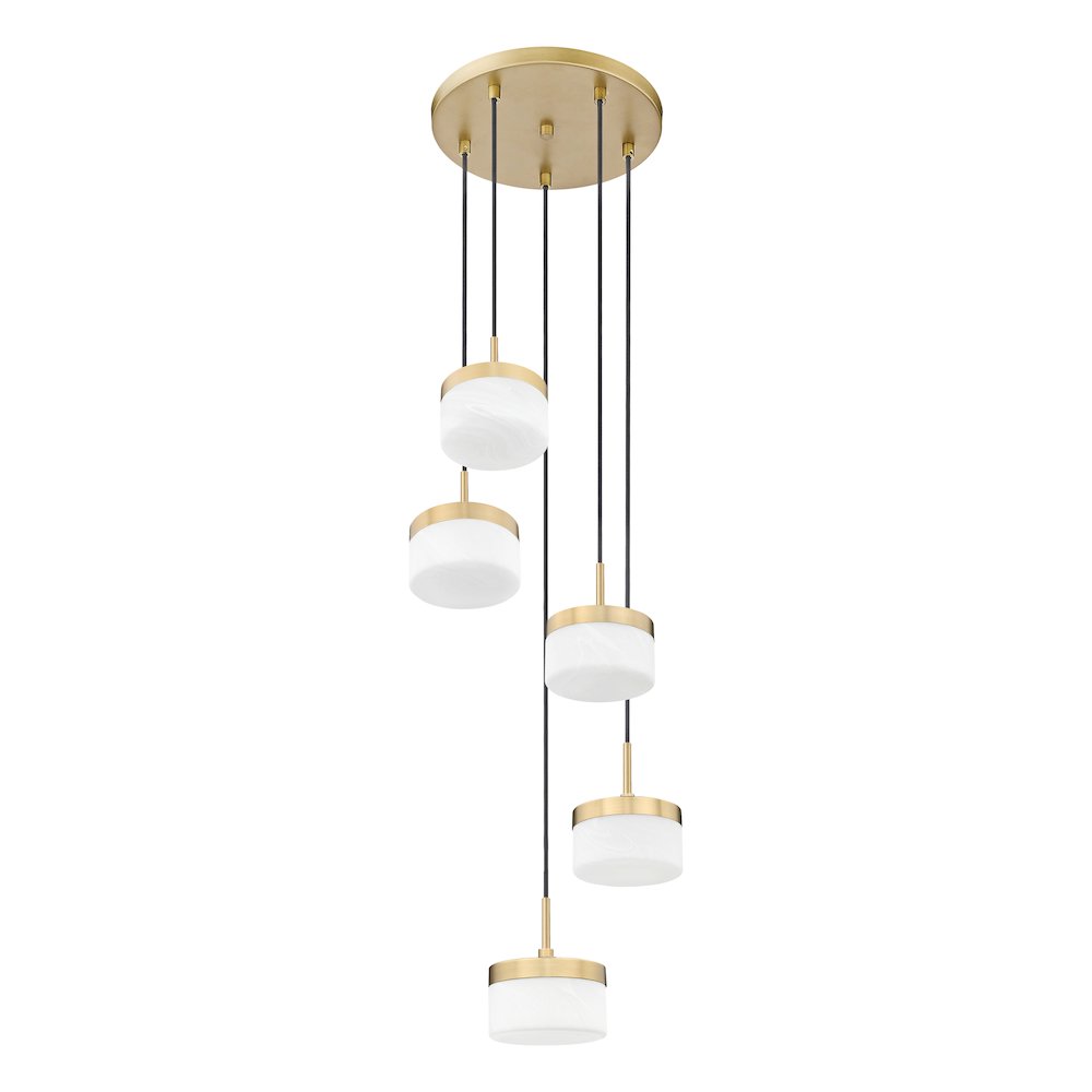 Z-Lite 5 Light Chandelier, Modern Gold