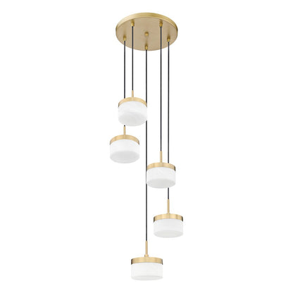 Z-Lite 5 Light Chandelier, Modern Gold