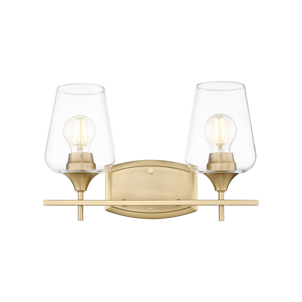 Z-Lite 2 Light Vanity, Burnished Brass