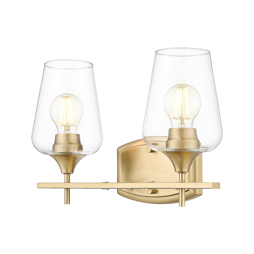 Z-Lite 2 Light Vanity, Burnished Brass
