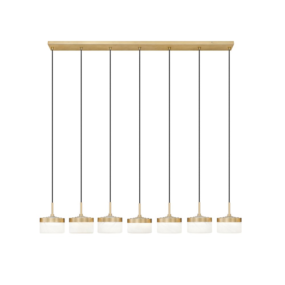 Z-Lite 7 Light Linear Chandelier, Modern Gold