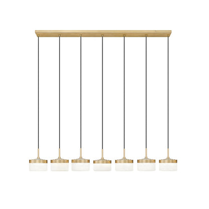 Z-Lite 7 Light Linear Chandelier, Modern Gold