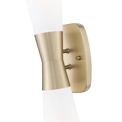 Z-Lite 2 Light Wall Sconce, Modern Gold