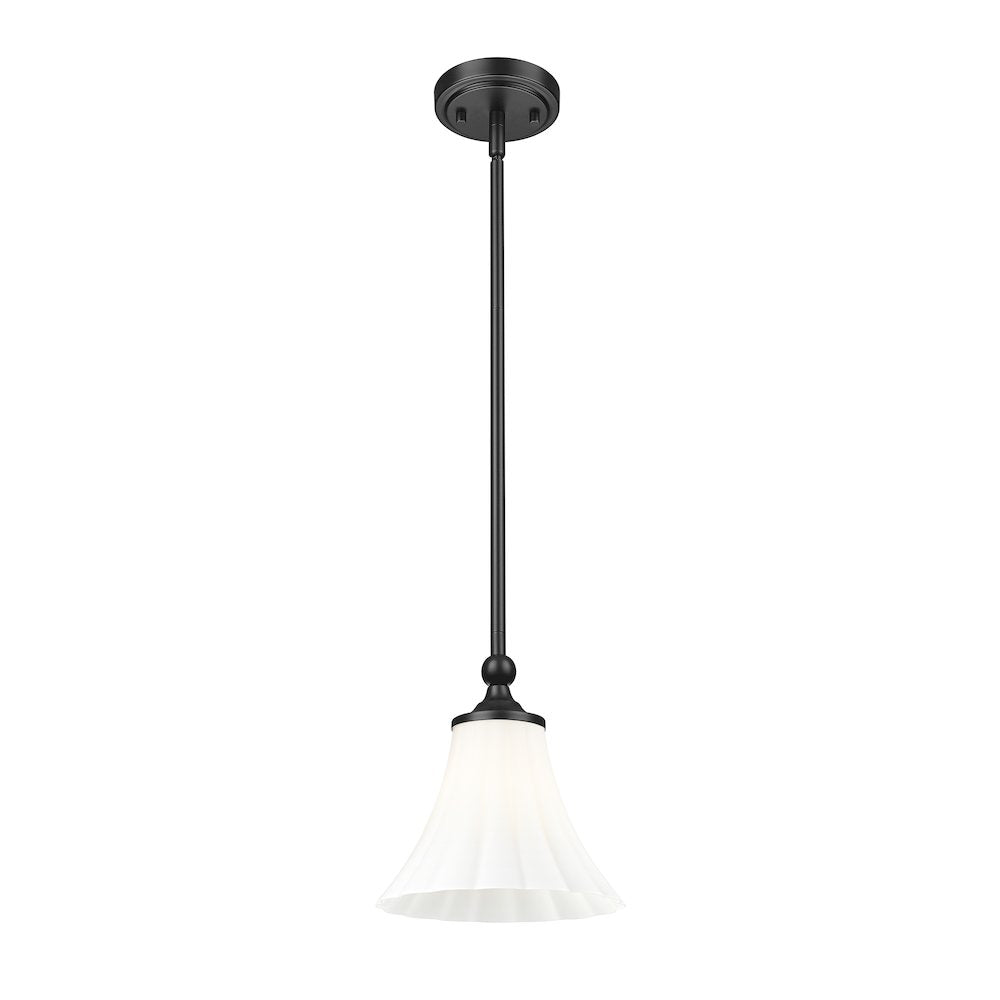 Z-Lite 1 Light Pendant, Matte Black