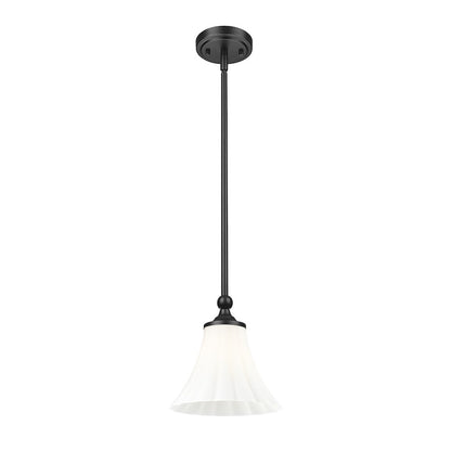 Z-Lite 1 Light Pendant, Matte Black