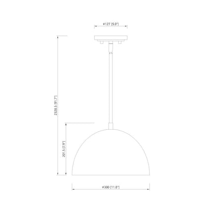 Z-Lite 1 Light Pendant, Matte Black