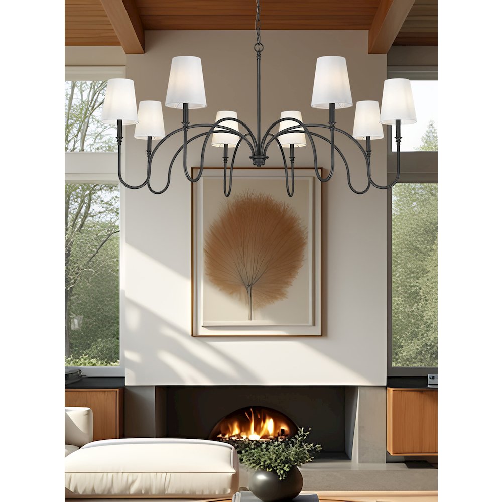 Z-Lite 8 Light Chandelier, Matte Black
