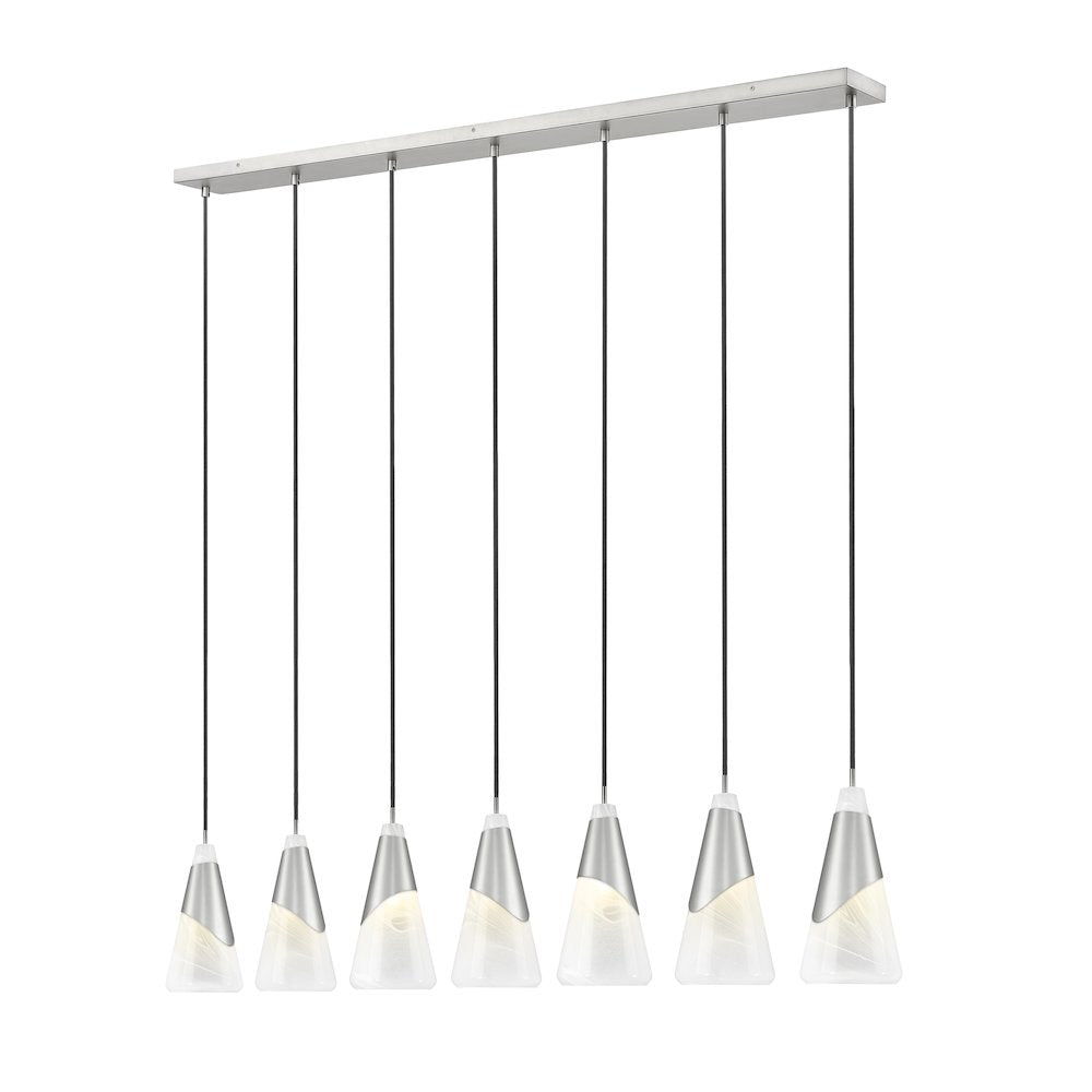 Z-Lite Aimie 7 Light Linear Chandelier, Brushed Nickel
