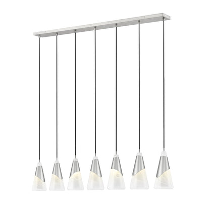 Z-Lite Aimie 7 Light Linear Chandelier, Brushed Nickel