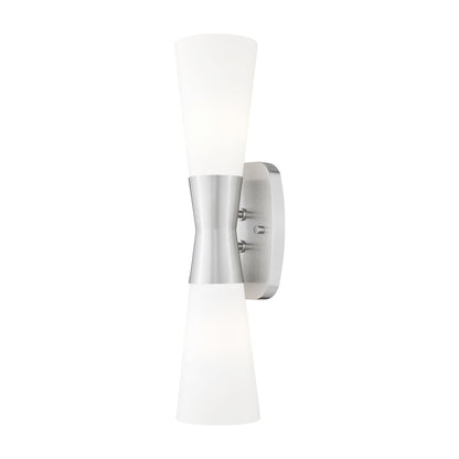 Z-Lite 2 Light Wall Sconce, Brushed Nickel