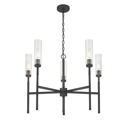Z-Lite 5 Light Chandelier, Matte Black