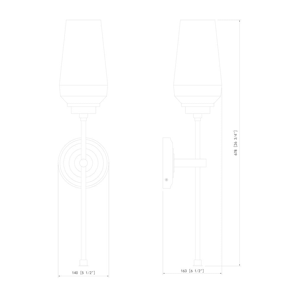 Z-Lite 1 Light Wall Sconce, Matte Black