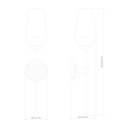 Z-Lite 1 Light Wall Sconce, Matte Black