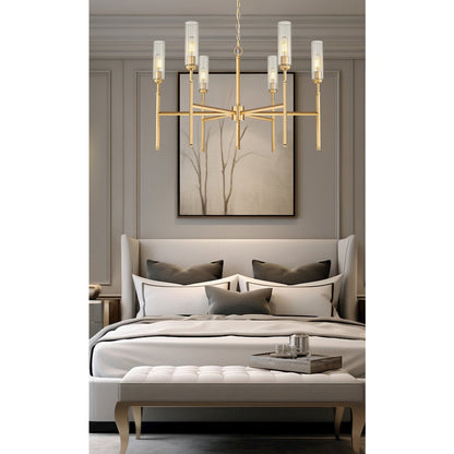 Z-Lite 6 Light Chandelier, Modern Gold