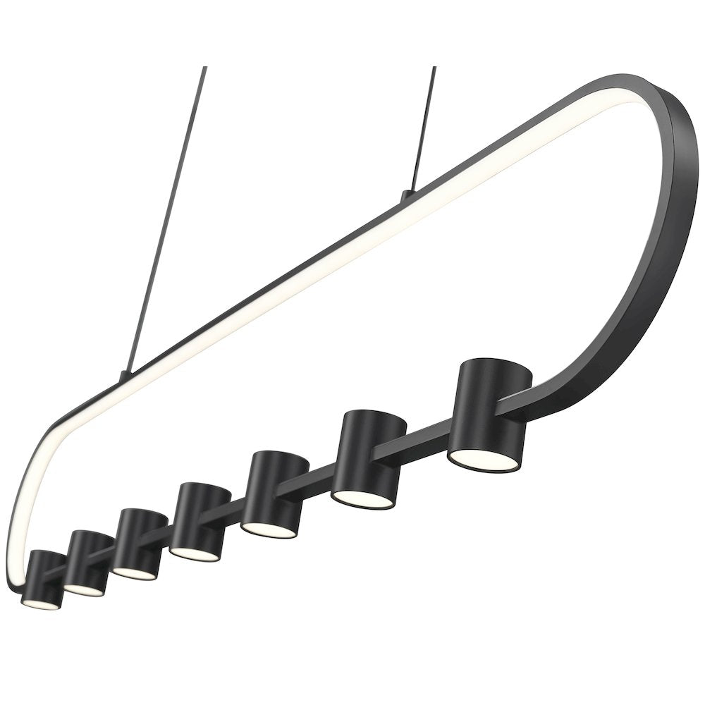 Z-Lite 7 Light Linear Chandelier, Matte Black