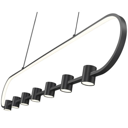 Z-Lite 7 Light Linear Chandelier, Matte Black