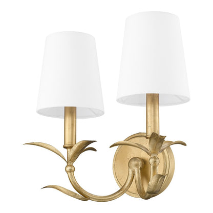 Z-Lite 2 Light Wall Sconce, Gold Leaf