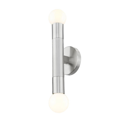Z-Lite Stari 2 Light Wall Sconce in Brushed Nickel color, Steel frame