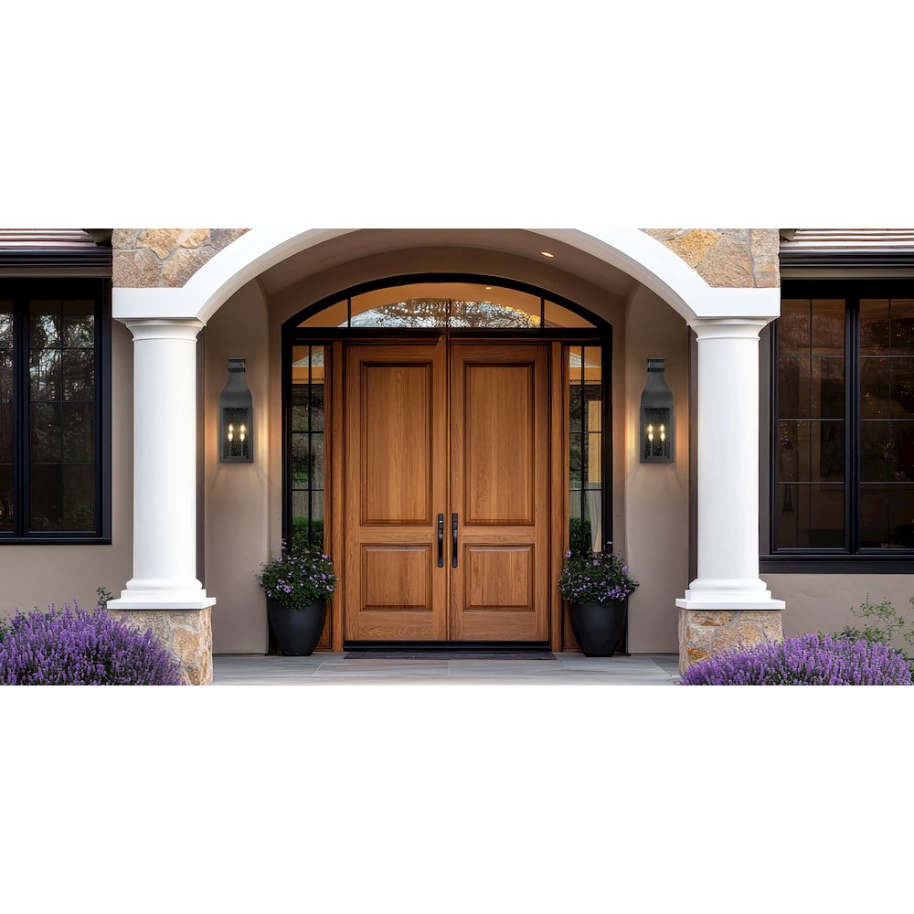 Toulouse 4 Light Sand Black Outdoor Wall Light
