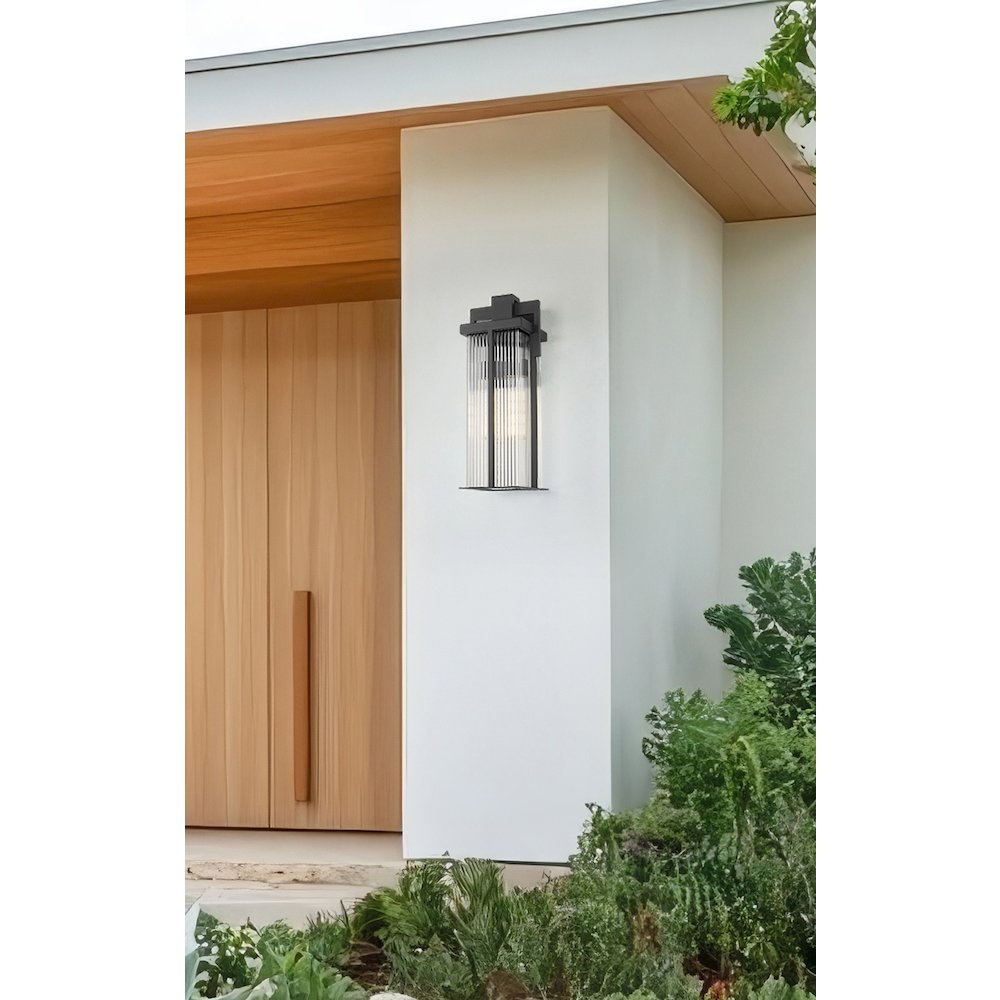 Fortis 2 Light Sand Black Outdoor Wall Light
