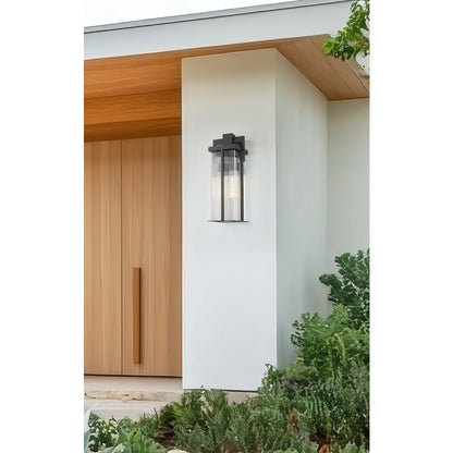 Fortis 2 Light Sand Black Outdoor Wall Light
