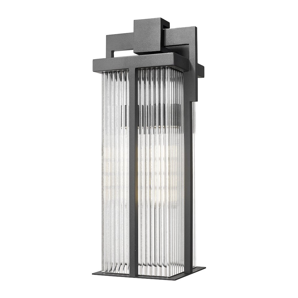 Fortis 2 Light Sand Black Outdoor Wall Light