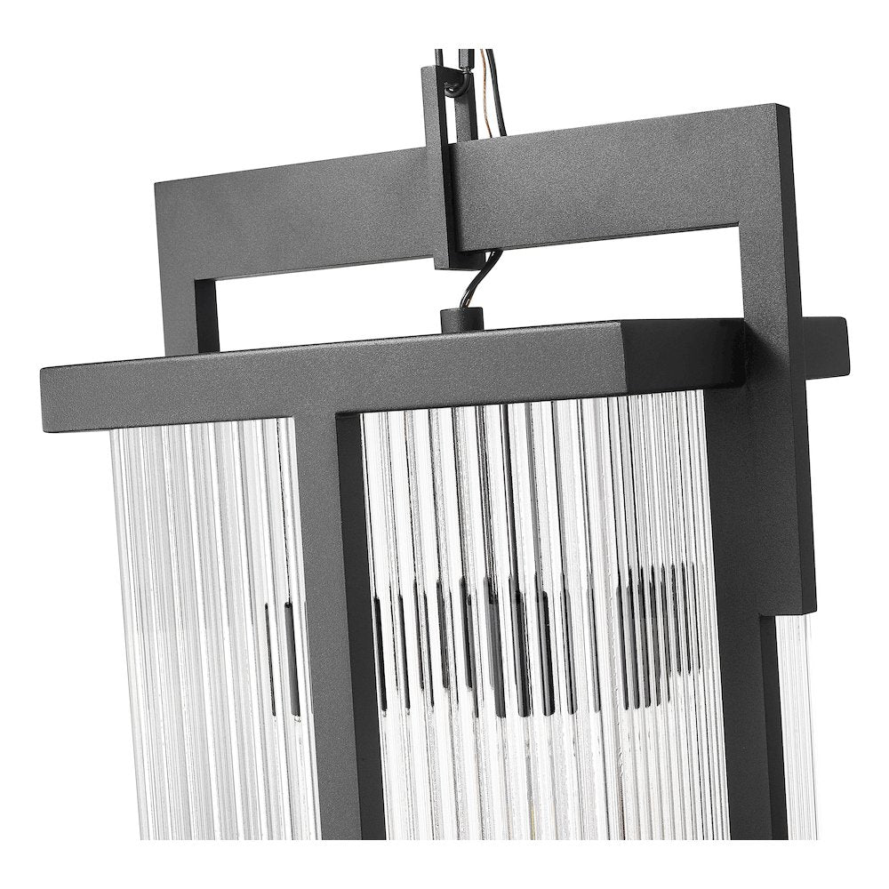 Fortis 3 Light Sand Black Outdoor Chain Mount Ceiling Fixture