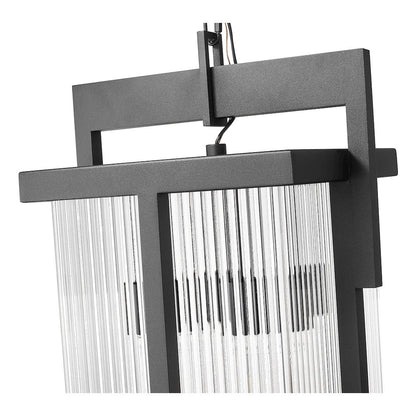 Fortis 3 Light Sand Black Outdoor Chain Mount Ceiling Fixture