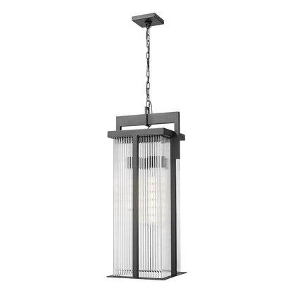 Fortis 3 Light Sand Black Outdoor Chain Mount Ceiling Fixture