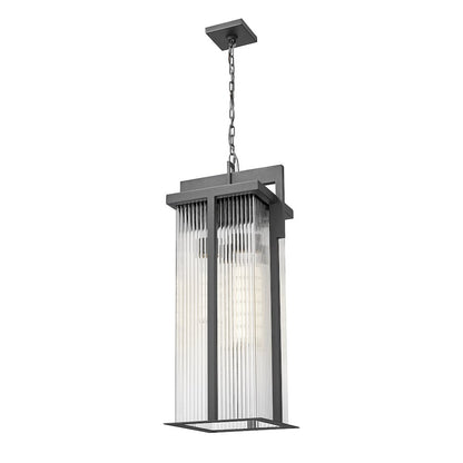 Fortis 3 Light Sand Black Outdoor Chain Mount Ceiling Fixture