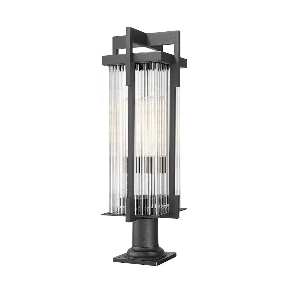 Fortis 2 Light Sand Black Outdoor Pier Mounted Fixture