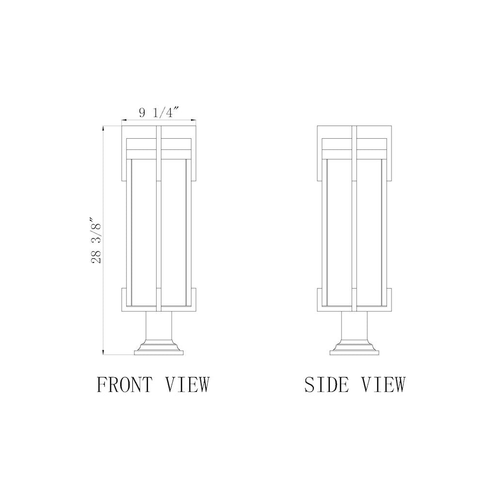 Fortis 2 Light Sand Black Outdoor Pier Mounted Fixture