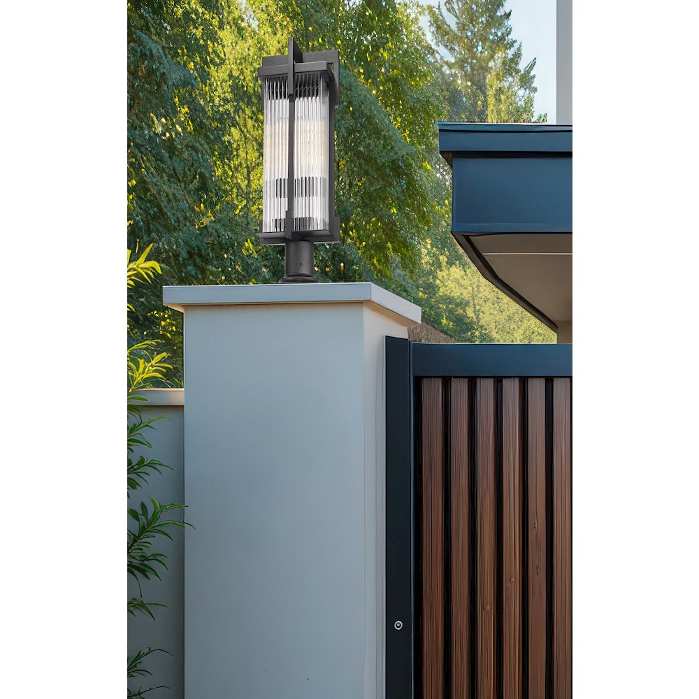 Fortis 2 Light Sand Black Outdoor Pier Mounted Fixture