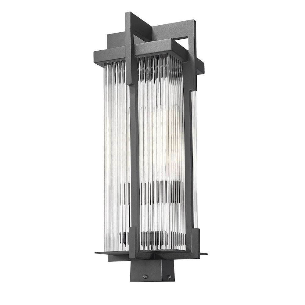 Fortis 2 Light Sand Black Outdoor Post Mount Fixture