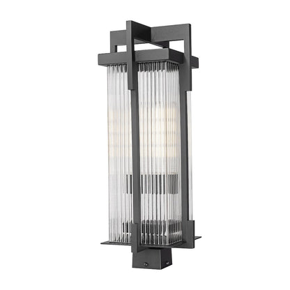 Fortis 2 Light Sand Black Outdoor Post Mount Fixture