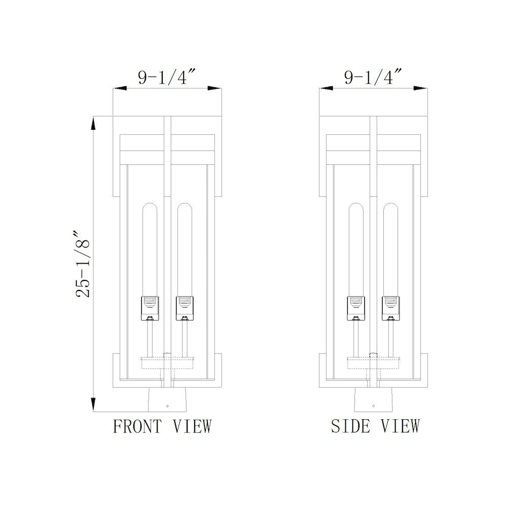 Fortis 2 Light Sand Black Outdoor Post Mount Fixture