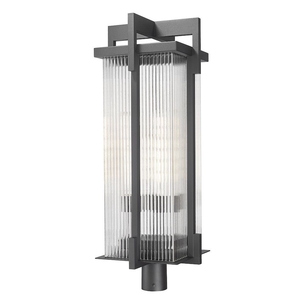 Fortis 3 Light Sand Black Outdoor Post Mount Fixture