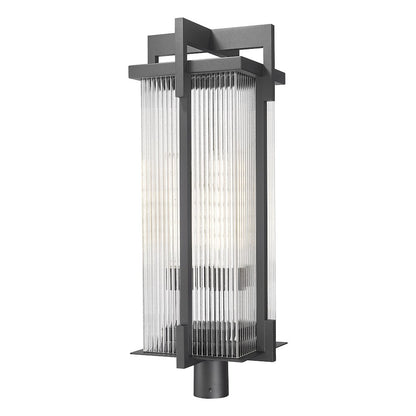 Fortis 3 Light Sand Black Outdoor Post Mount Fixture