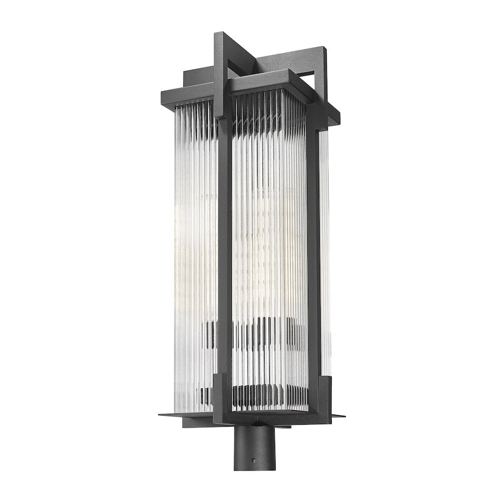 Fortis 3 Light Sand Black Outdoor Post Mount Fixture
