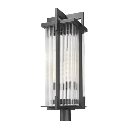 Fortis 3 Light Sand Black Outdoor Post Mount Fixture