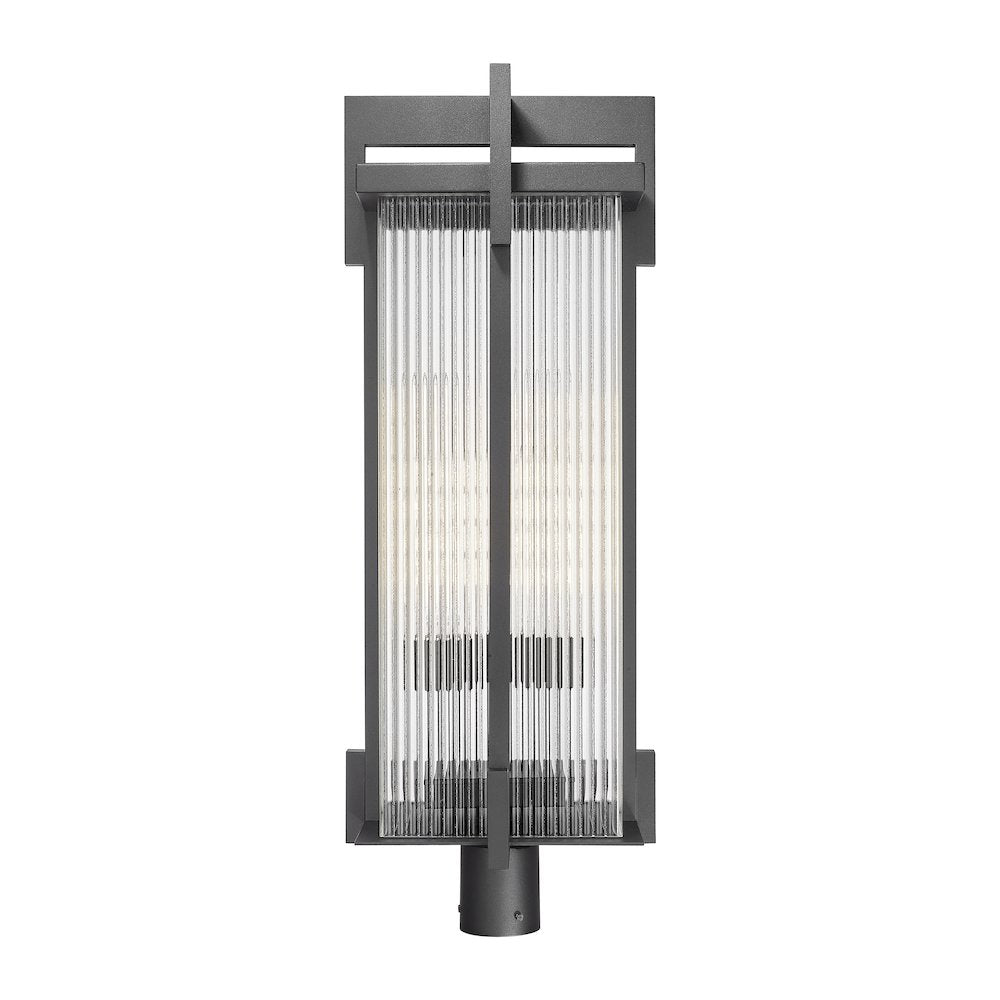 Fortis 3 Light Sand Black Outdoor Post Mount Fixture