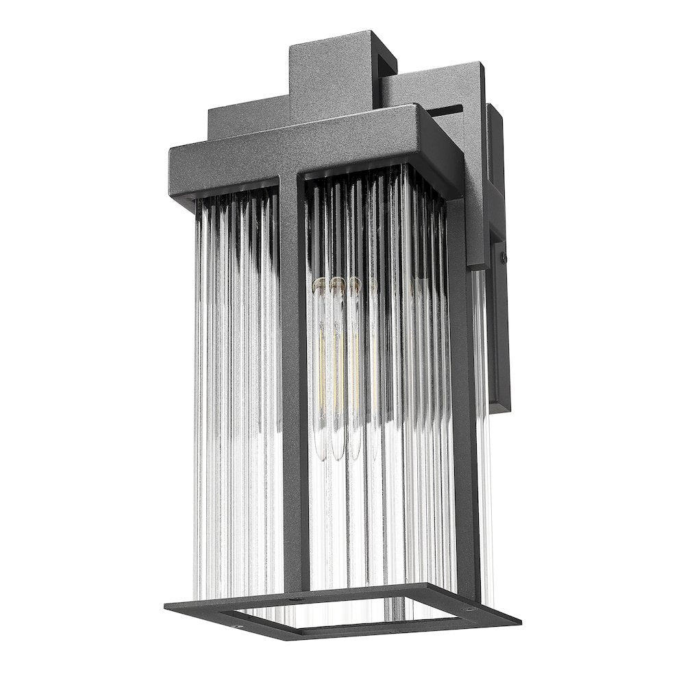 Fortis 1 Light Sand Black Outdoor Wall Light