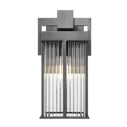 Fortis 1 Light Sand Black Outdoor Wall Light