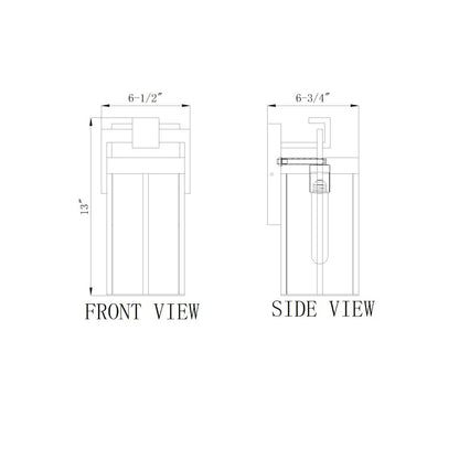 Fortis 1 Light Sand Black Outdoor Wall Light
