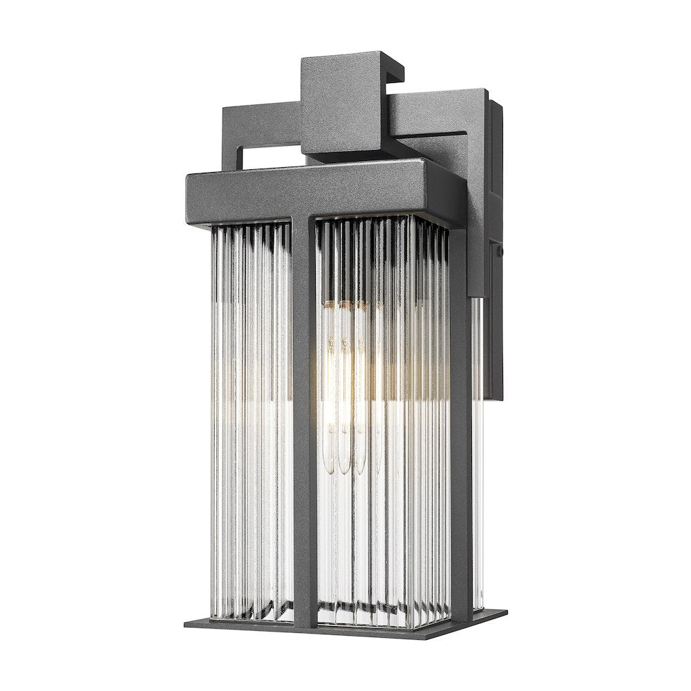 Fortis 1 Light Sand Black Outdoor Wall Light