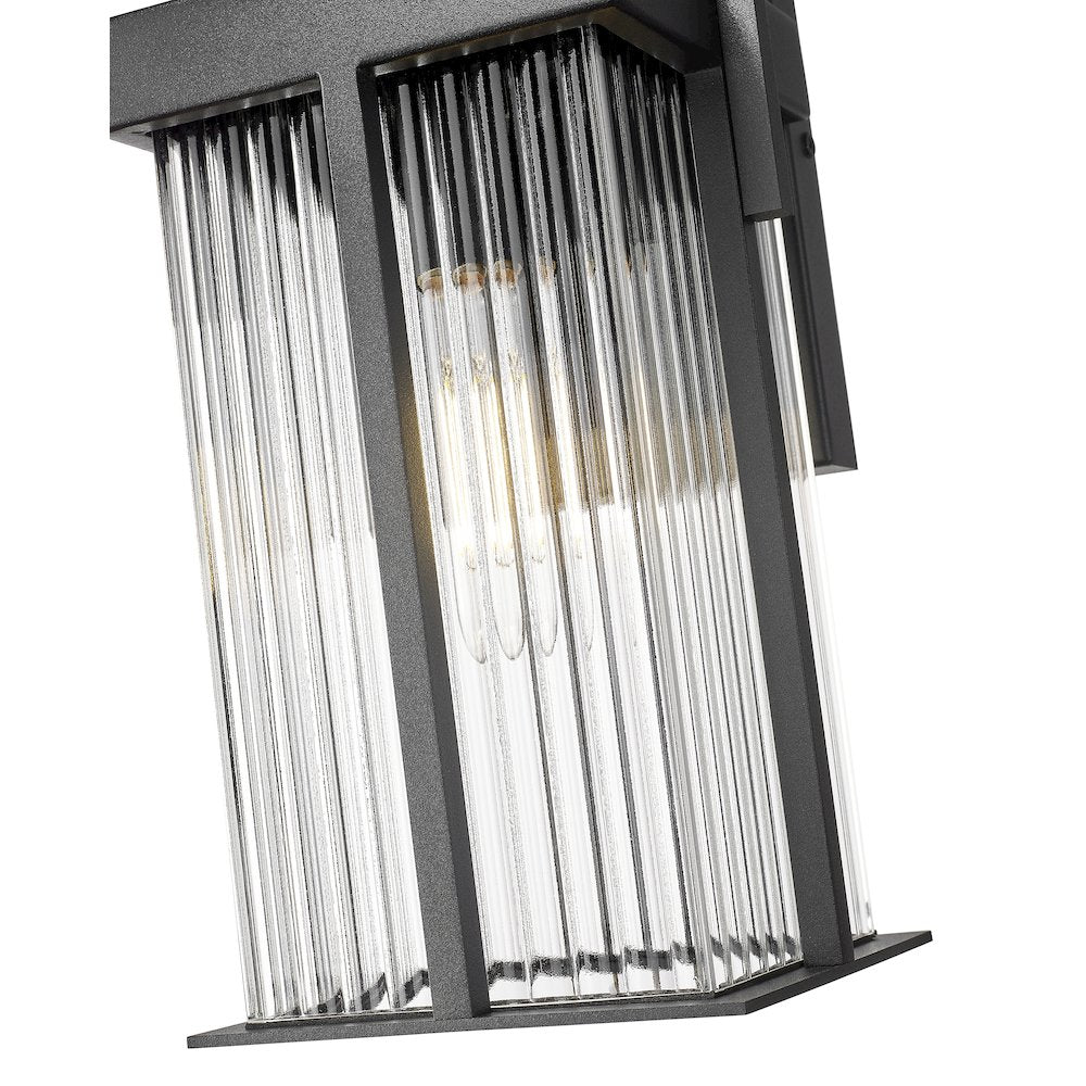 Fortis 1 Light Sand Black Outdoor Wall Light
