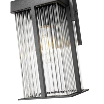 Fortis 1 Light Sand Black Outdoor Wall Light