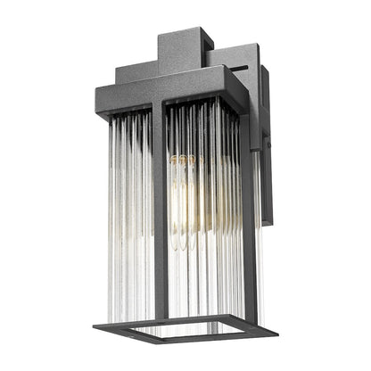 Fortis 1 Light Sand Black Outdoor Wall Light