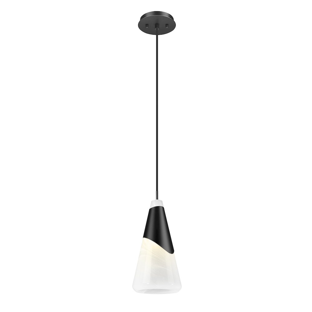Z-Lite Aimie 1 Light Pendant, Matte Black